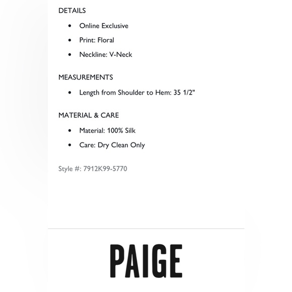 PAIGE NWOT Garcelle Dress ads: XS - Picture 5 of 6